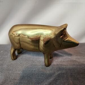Vintage Brass Pig Figurine
